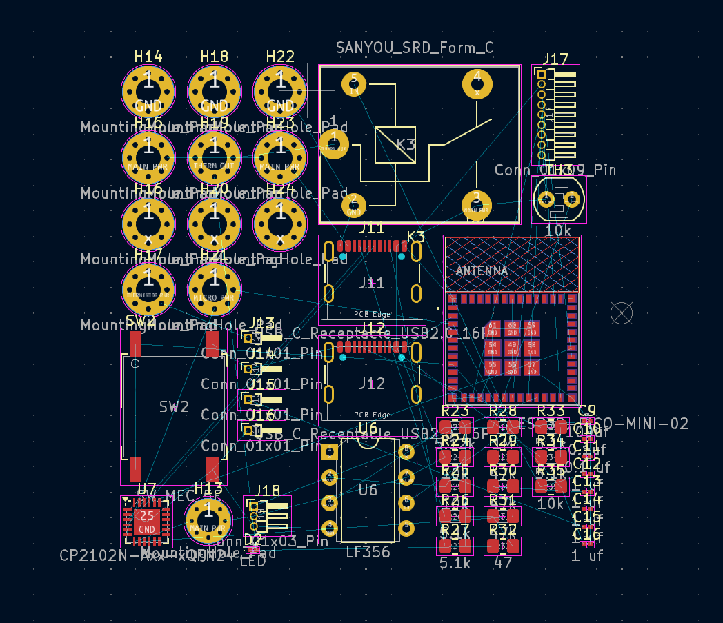PCB editor view of components